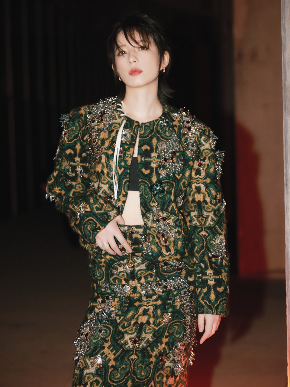 李斯丹妮墨绿主调搭配暗金花纹 复古又华丽  第3张